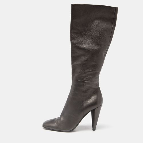 Prada Black Leather Heel Knee Length Boots Size 39 - Prada - Modalova