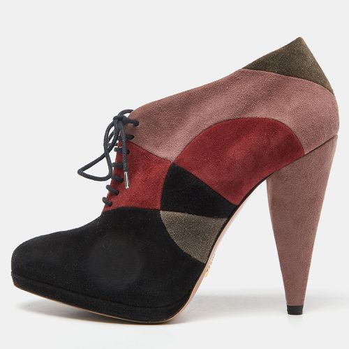 Prada Multicolor Suede Lace Up Platform Booties Size 36.5 - Prada - Modalova