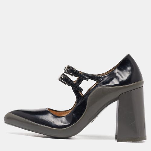 Prada Black Leather Double Strap Mary Jane Pumps Size 37 - Prada - Modalova