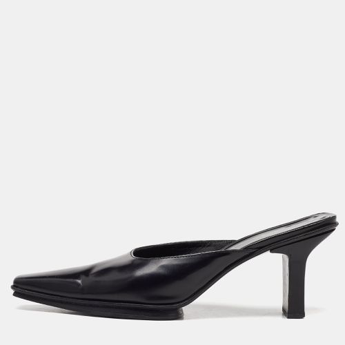 Prada Black Leather Slide Mules Size 38 - Prada - Modalova