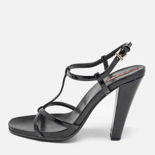 Prada Black Patent Leather Ankle Strap Sandals Size 38 - Prada - Modalova