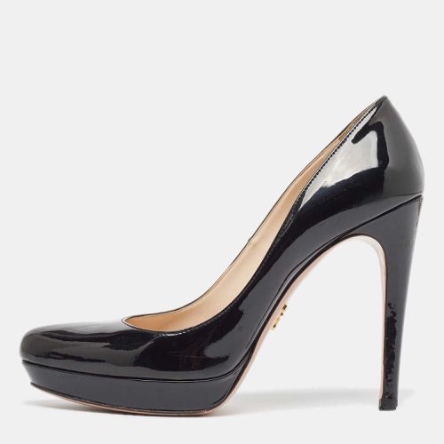 Prada Black Patent Leather Platform Pumps Size 38.5 - Prada - Modalova