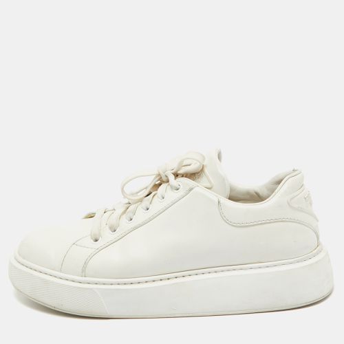 Prada White Leather Low Top Sneakers Size 39 - Prada - Modalova