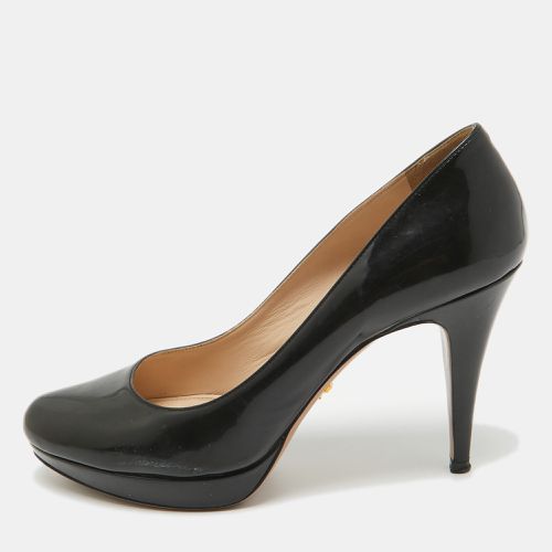 Prada Black Patent Leather Platform Round Toe Pumps Size 40.5 - Prada - Modalova