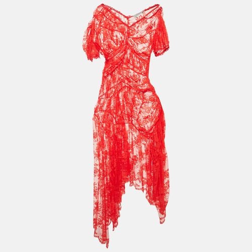 Preen By Thornton Bregazzi Red Floral Patterned Tulle Midi Dress M - Preen by Thornton Bregazzi - Modalova