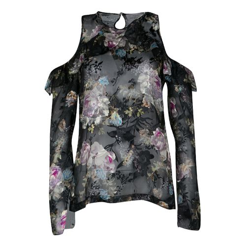 By Thornton Bregazzi Floral Print Devore Chiffon Cold Shoulder Alva Top S - Preen - Modalova