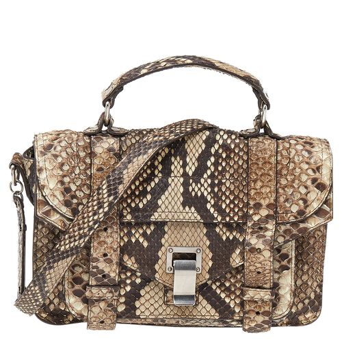 Proenza Schouler Beige/Brown Python Leather PS1 Tiny Python Top Handle Bag - Proenza Schouler - Modalova