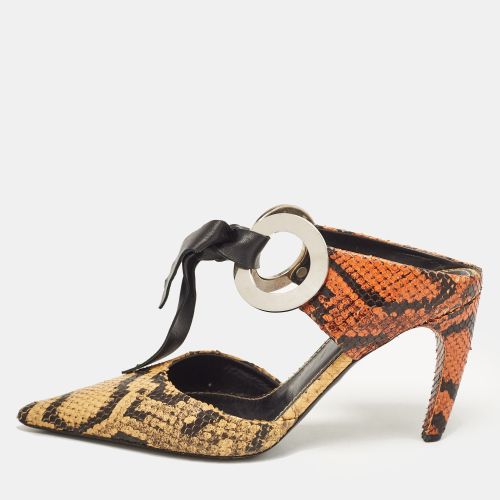 Proenza Schouler Multicolor Python Embossed Leather Pointed Toe Mules Size 38 - Proenza Schouler - Modalova