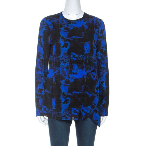 Indigo Graffiti Print Silk Layered Top S - Proenza Schouler - Modalova