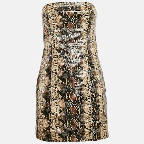 Rotate Birger Christensen Brown Snake Skin Faux Leather Strapless Mini Dress M - ROTATE BIRGER CHRISTENSEN - Modalova