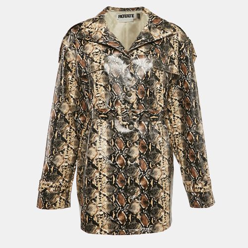 Rotate Birger Christensen Brown Snake Skin Faux Leather Rica Jacket S - ROTATE BIRGER CHRISTENSEN - Modalova