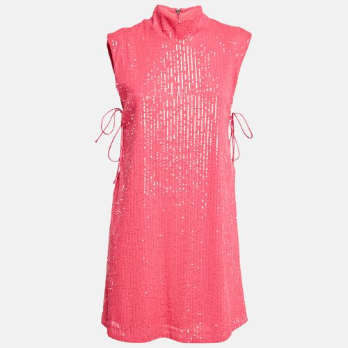 ROTATE Fuchsia Sequin Mesh Lace-Up Mini Krew Dress M - ROTATE BIRGER CHRISTENSEN - Modalova