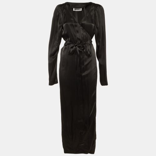 ROTATE BIRGER CHRISTENSEN Black Satin Wrap Around Maxi Dress M - ROTATE BIRGER CHRISTENSEN - Modalova