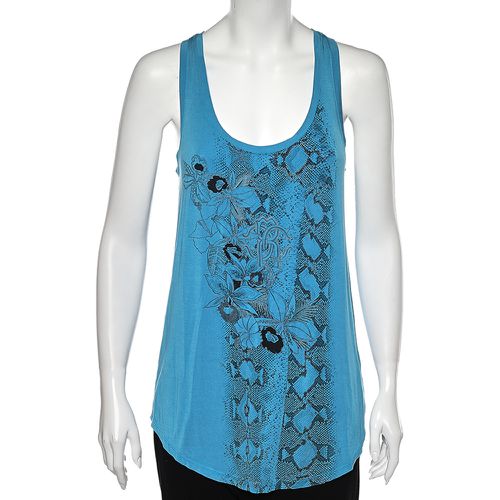 Roberto Cavalli Gym Blue Printed Jersey Tank Top S - Roberto Cavalli - Modalova