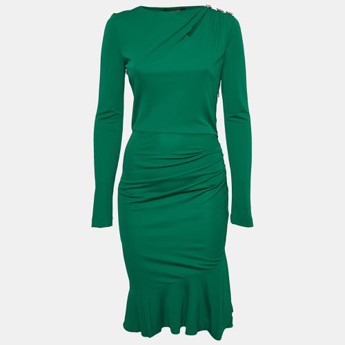 Roberto Cavalli Green Jersey Gathered Short Dress S - Roberto Cavalli - Modalova