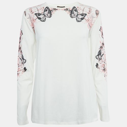 Roberto Cavalli White Printed Cotton T-Shirt XS - Roberto Cavalli - Modalova