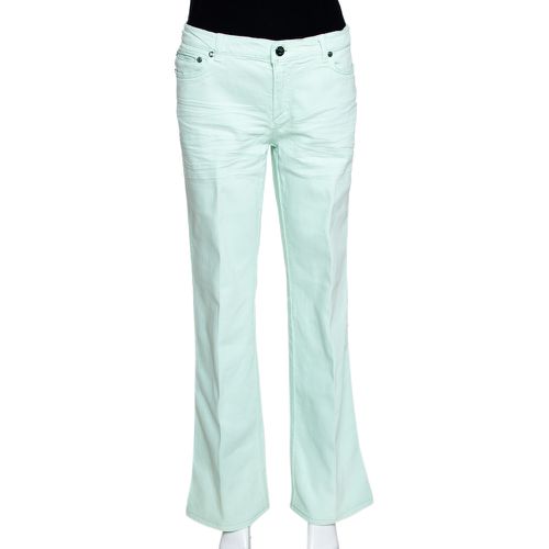 Roberto Cavalli Light Green Denim Straight Leg Jeans L - Roberto Cavalli - Modalova