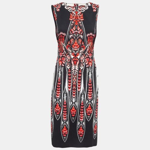 Roberto Cavalli Black/Red Printed Stretch Crepe Short Dress M - Roberto Cavalli - Modalova