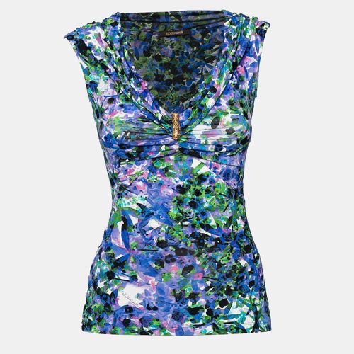 Roberto Cavalli Multicolor Printed Jersey Sleeveless Top S - Roberto Cavalli - Modalova