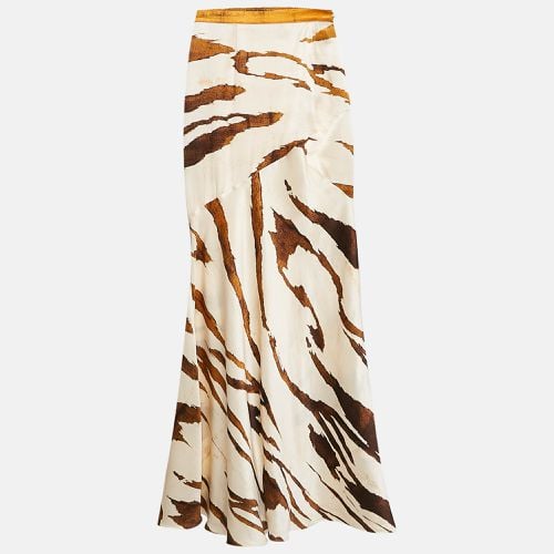 Printed Satin Silk Maxi Skirt S - Roberto Cavalli - Modalova