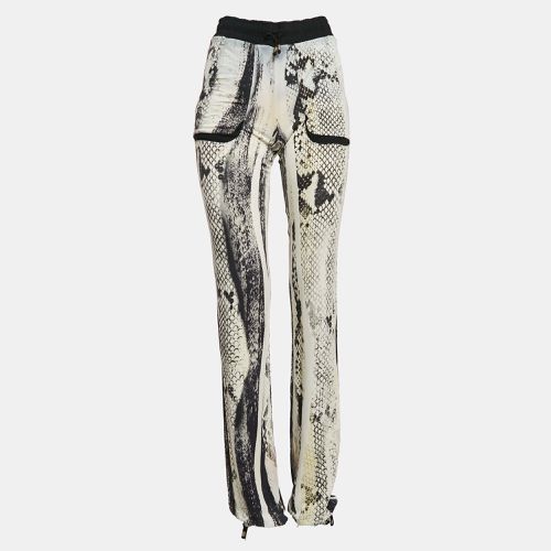 Roberto Cavalli Grey Python Skin Print Jersey Joggers M - Roberto Cavalli - Modalova