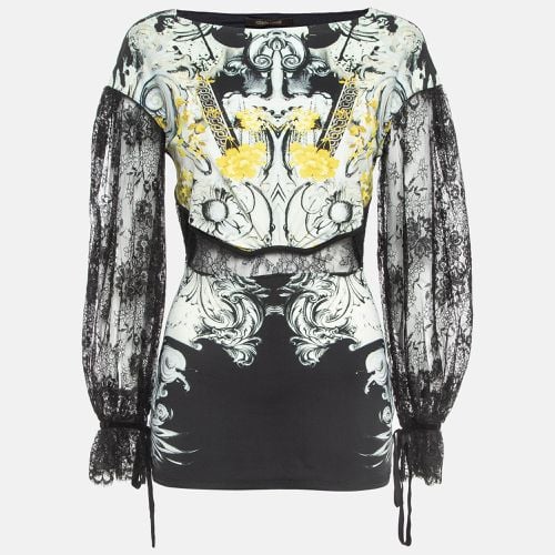 Jersey Print Lace Detailed Top M - Roberto Cavalli - Modalova