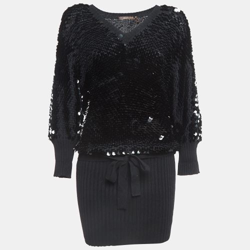 Roberto Cavalli Black Sequined Cashmere Knit Tunic M - Roberto Cavalli - Modalova