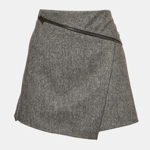 Roberto Cavalli Grey Wool Zip Detail Mini Skirt S - Roberto Cavalli - Modalova