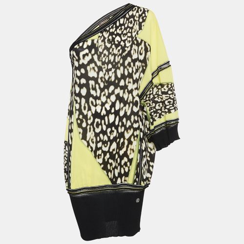 Roberto Cavalli Yellow Printed Silk One Shoulder Top M - Roberto Cavalli - Modalova