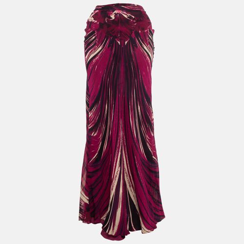 Roberto Cavalli Pink Multicolor Silk Maxi Skirt L - Roberto Cavalli - Modalova