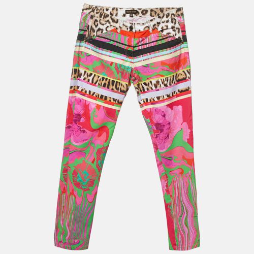 Roberto Cavalli Multicolor Printed Cotton Blend Capri Pants S - Roberto Cavalli - Modalova