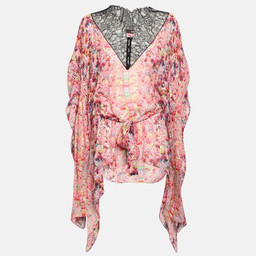 Roberto Cavalli Multicolor Silk and Lace Kaftan Top M - Roberto Cavalli - Modalova