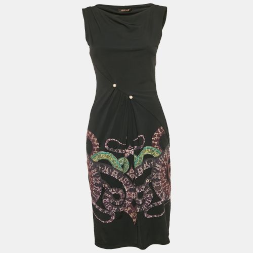 Roberto Cavalli Black Snake Print Jersey Bodycon Dress M - Roberto Cavalli - Modalova
