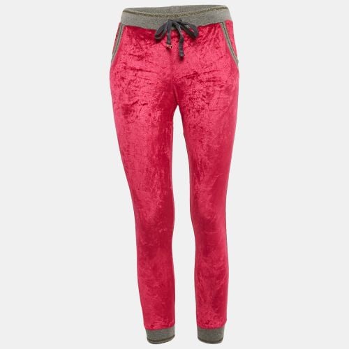 Roberto Cavalli Gym Pink Velvet Jogger Pants M - Roberto Cavalli - Modalova