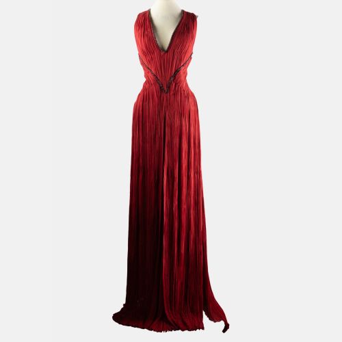 Roberto Cavalli Burgundy Sleeveless Maxi Dress IT 38 - Roberto Cavalli - Modalova