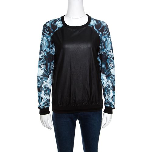 Gym Faux Leather Detail Raglan Sleeve Sweatshirt S - Roberto Cavalli - Modalova