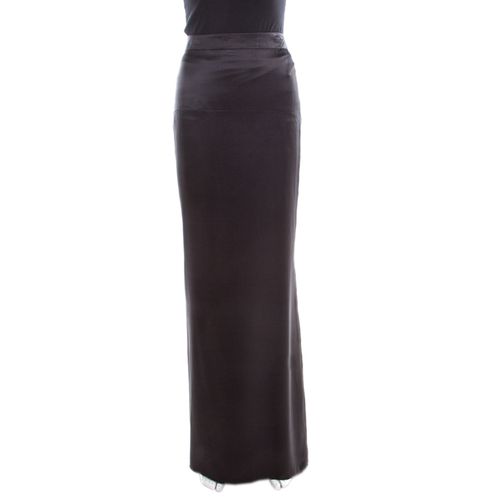 Roberto Cavalli Black Satin Maxi Skirt S - Roberto Cavalli - Modalova