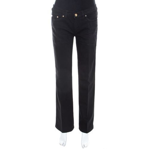 Roberto Cavalli Black Distressed Denim Low Rise Regular Fit Jeans M - Roberto Cavalli - Modalova