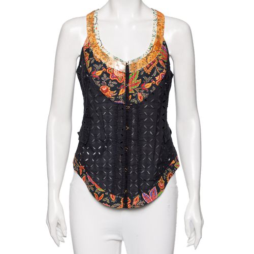 Roberto Cavalli Black Eyelet Cotton & Sequin Embellished Detailed Vest M - Roberto Cavalli - Modalova