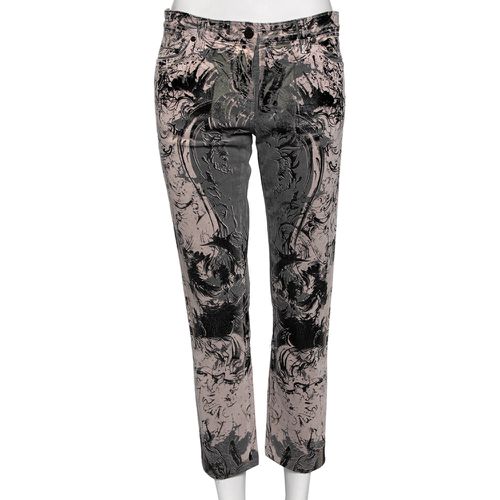 Roberto Cavalli Grey Printed Cotton Straight Pants M - Roberto Cavalli - Modalova