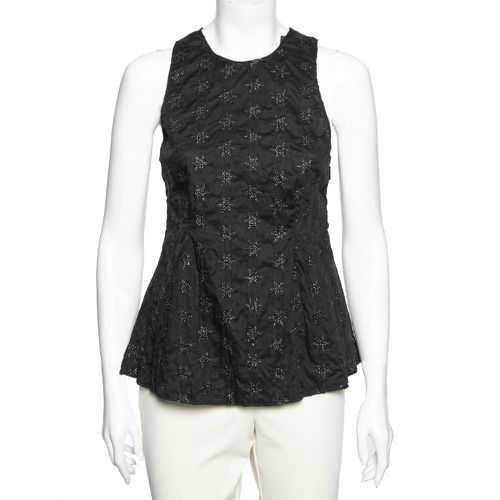 Roberto Cavalli Black Cutwork Cotton Sleeveless Top M - Roberto Cavalli - Modalova