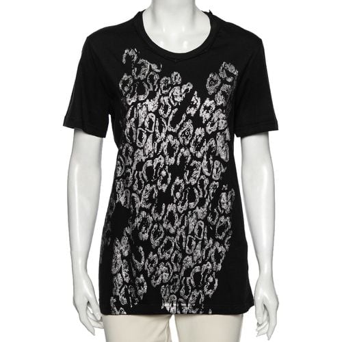 Roberto Cavalli Black Animal Printed Cotton Short Sleeve T-Shirt S - Roberto Cavalli - Modalova