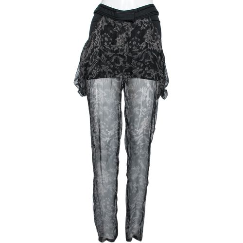 Roberto Cavalli Black Printed Silk Pants M - Roberto Cavalli - Modalova