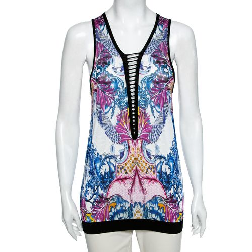 Roberto Cavalli Multicolor printed Jersey Cutout Detail tank top M - Roberto Cavalli - Modalova