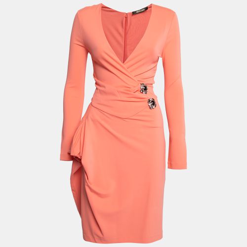 Roberto Cavalli Peach Jersey Embellished Wrap Detail Draped Dress S - Roberto Cavalli - Modalova