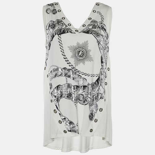 Printed Jersey Eyelet Top S - Roberto Cavalli - Modalova