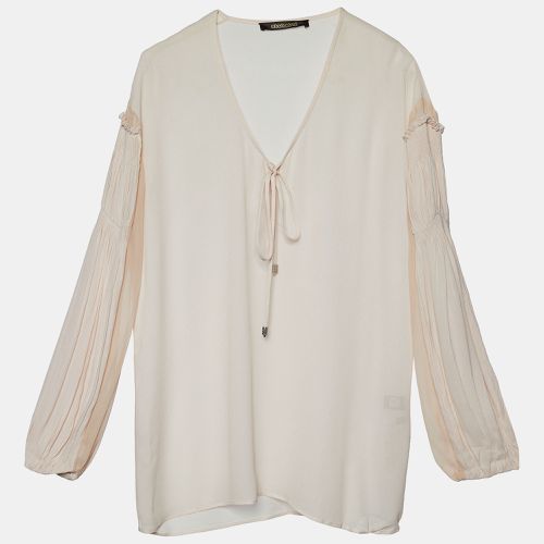 Roberto Cavalli Pink Chiffon Pleated Trim Detail Top S - Roberto Cavalli - Modalova