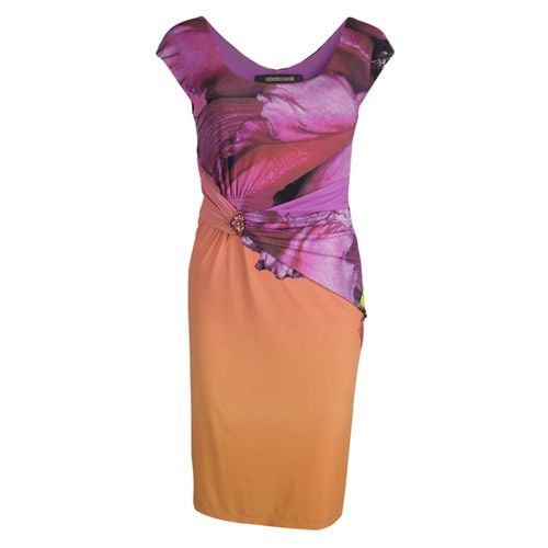 Roberto Cavalli Multicolor Printed Draped Dress S - Roberto Cavalli - Modalova