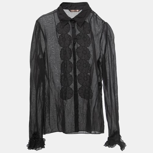 Roberto Cavalli Black Cotton Floral Detail Button Down Shirt L - Roberto Cavalli - Modalova