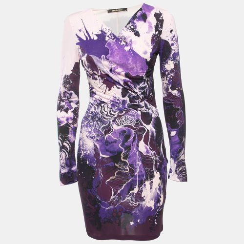 Roberto Cavalli Pink/Purple Print Jersey Short Dress S - Roberto Cavalli - Modalova